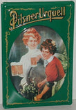 Pilsner Urquell Beer with Women - Vintage Style Metal Advertising Sign
