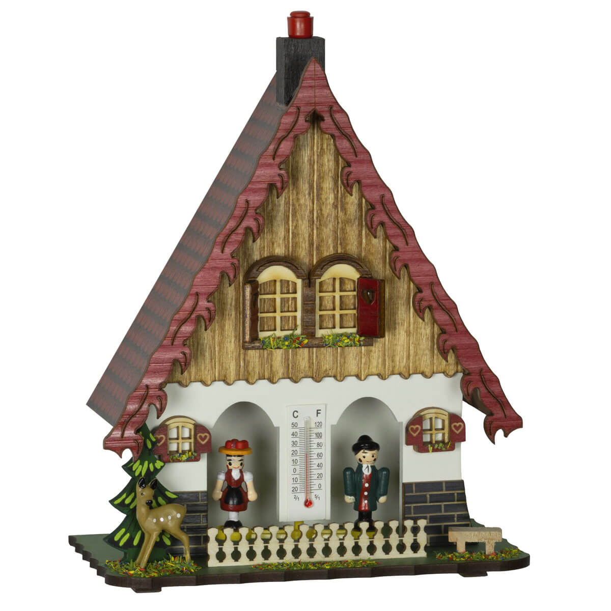 Weather House - A-Frame with Red Roof