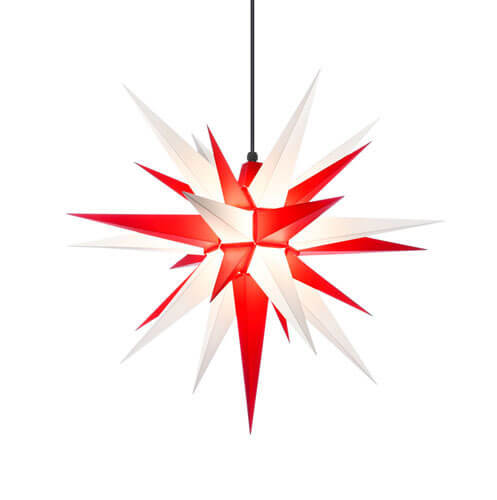 White/Red Herrnhuter Moravian Star Set A7 - Plastic 28"