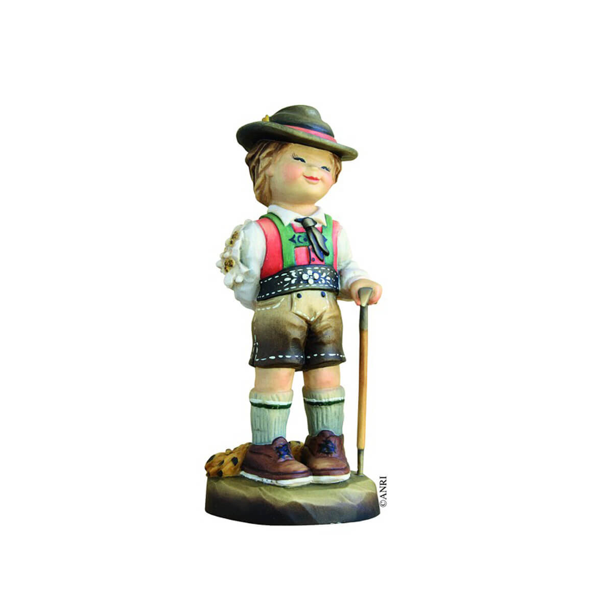 ANRI Ferrándiz Alpine boy figurine 6 inch hand carved wooden figure Italy