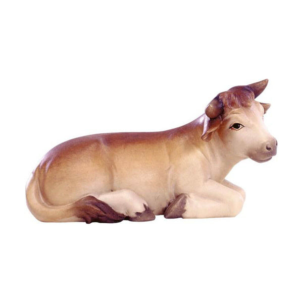 Sculpted wooden Ox figurine for Artis Nativity set.