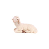 Sculpted wooden figurine of a sheep lying down for Artis Nativity set.