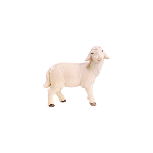 Sculpted wooden figurine of a standing sheep for Artis Nativity set.