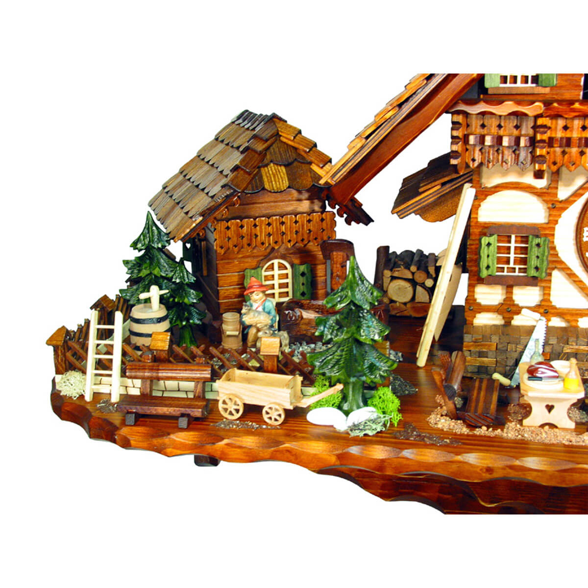 Zoomed in view of the Shed featured on the side of the clock