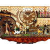 Zoomed in view of the children featured on the front of the clock