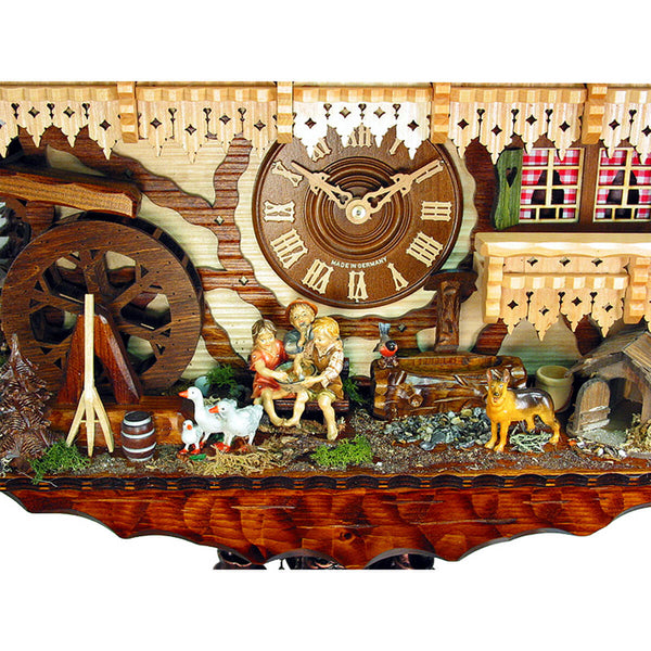 Zoomed in view of the children featured on the front of the clock