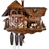 Schwer 8 Day clock with music, dancers, and spinning water wheel