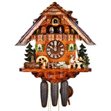 Cuckoo Clock - 8-Day Chalet with 2 Beer Drinkers - August Schwer
