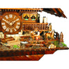 Two Horses watching a Bavarian Girl stroking a Foal in front of a Wooden Balcony on a Schwer Cuckoo Clock