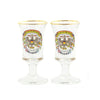Pair of Gold Rimmed German Shot Glasses with Stem