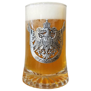 Beer Mug with Metal German Crest