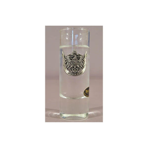 German Vodka Glass with Metal Eagle Crest