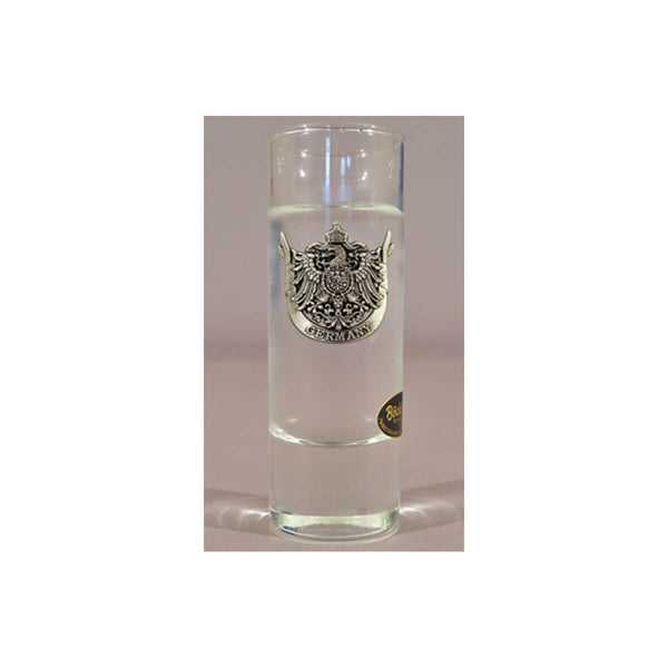 German Vodka Glass with Metal Eagle Crest