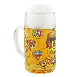 1 Liter Beer Glass Mug featuring the German Coat of Arm, and the Federal Eagle by Boeckling