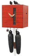 Cuckoo Clock - 8-Day Modern Clock in Red Wood - Romba