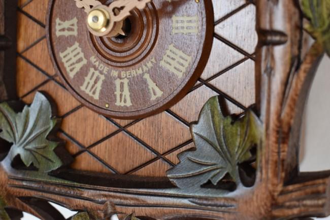 Leaf with Part of the Dial, and Made in Germany on a Schneider Traditional Black Forest Cuckoo Clock