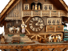 Typical Scene in a German Restaurant, Beer drinkers, Card Players, and a Waitress on Schneider Clock
