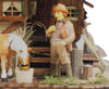 Detail of the Rombach & Haas 8-Day Cuckoo Clock featuring a farmer holding a pipe while standing next to a horse.