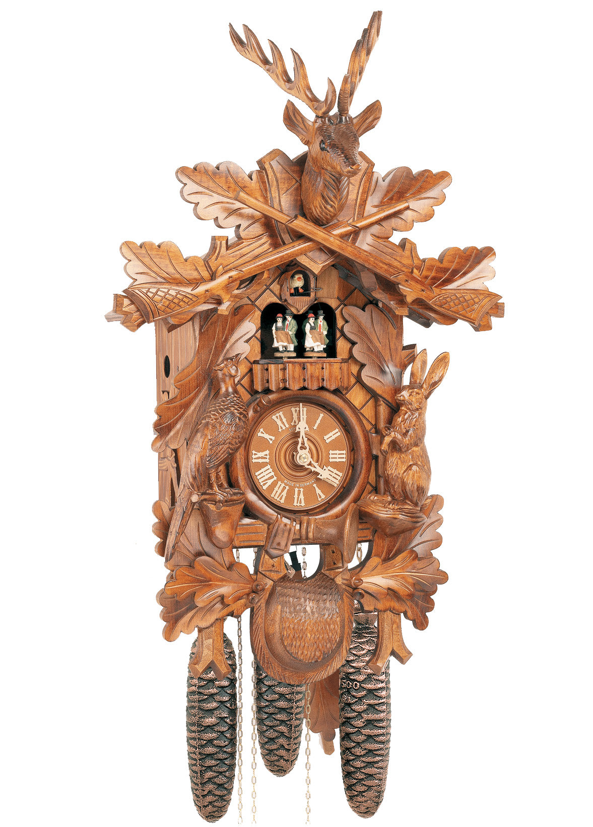 Cuckoo Clock - 8-Day Hunter with Deer, Rabbit & Pheasant - Schneider ...
