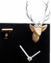 Cuckoo Clock - 8-Day Modern Black Clock with Stag Head - Romba