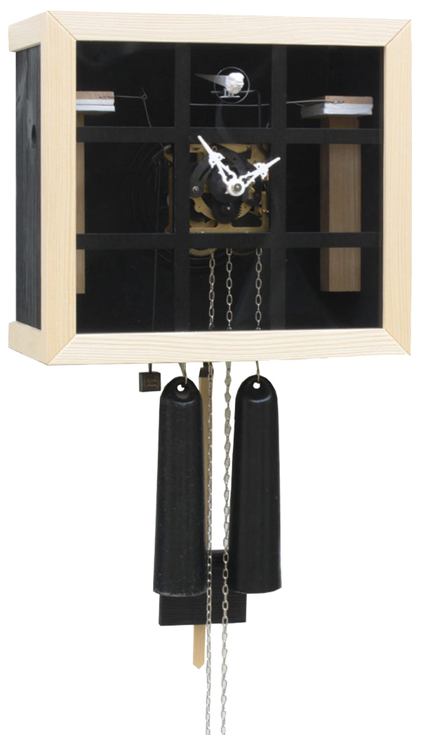 Cuckoo Clock - 8-Day Modern with Glass Face & Black Grid - Romba