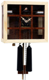 Cuckoo Clock - 8-Day Modern with Glass Face & Brown Grid - Romba