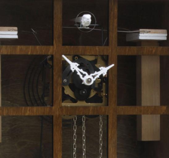 Cuckoo Clock - 8-Day Modern with Glass Face & Green Grid - Romba