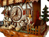 German Couple doing Farm Work with a Cat watching from the Top of the Stairs on Schneider Cuckoo Clock
