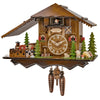 Beautiful Quartz Cuckoo Clock with a little train going in circles and sheep standing on pasture.. Above the dial is a sign " Schwarzwaldbahn" (Black Forest train).