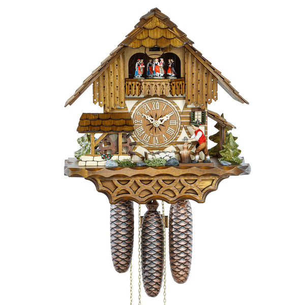 Cuckoo Clock - 8-Day with Wood Chopper & Mill Wheel - HEKAS