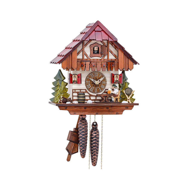 Hekas 1 Day Chalet clock with moving beer drinker