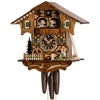 Hones 1 Day Chalet clock with Kissing Couple, spinning wheel, and dancers