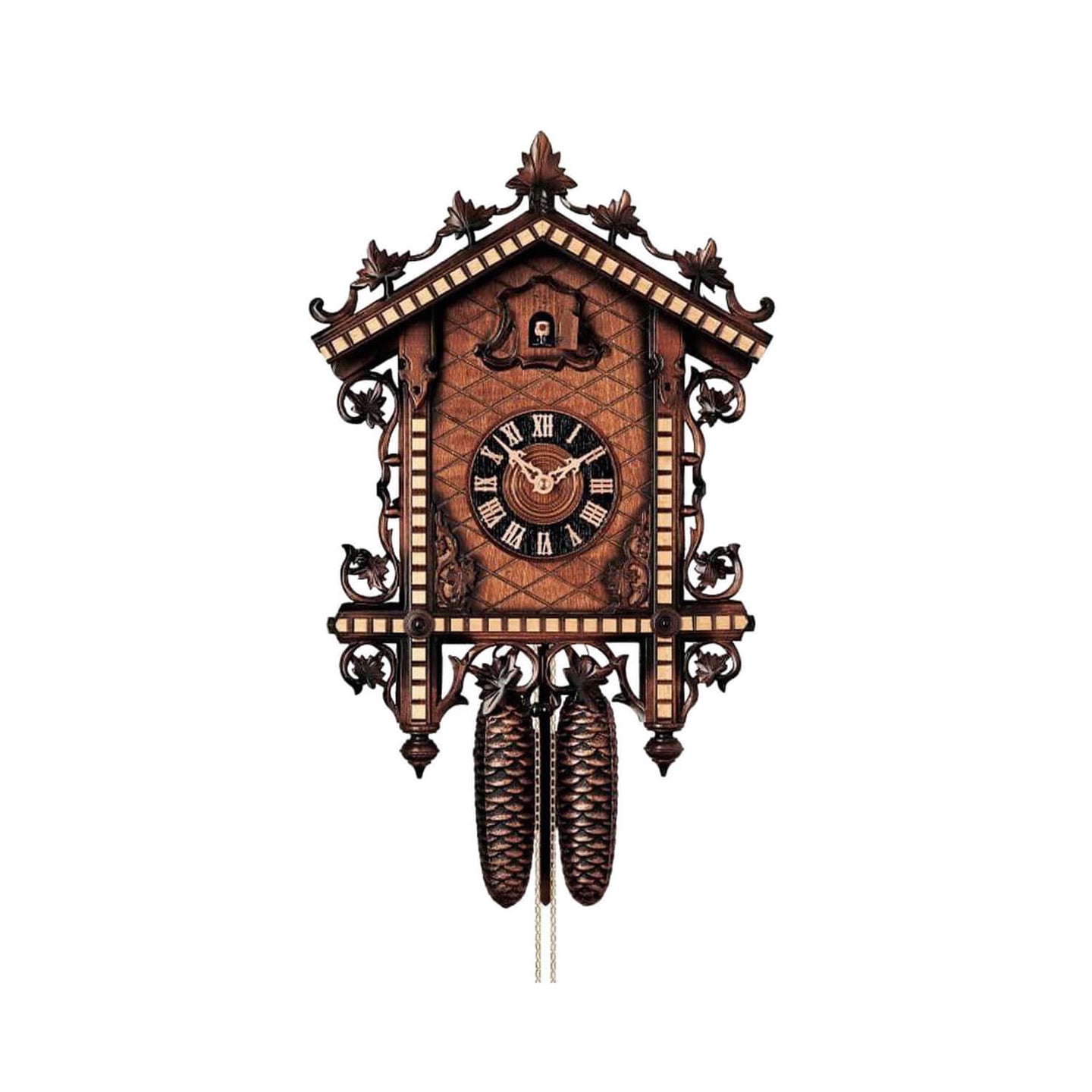 Cuckoo Clock 8Day Railroad Station House HÖNES Fehrenbach Black