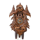 Hones 8 Day Clock with Ornate Bears and Trees