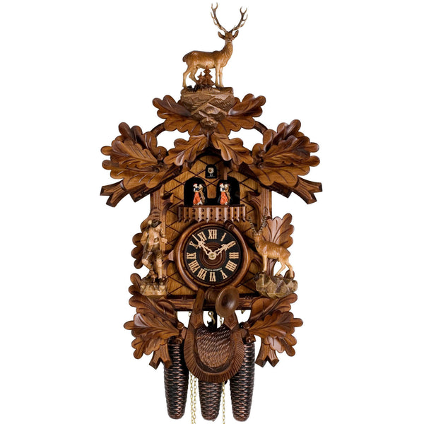 Hones 8 Day Clock with Hunter, Goat, and Stag