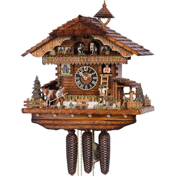 Hones 8 Day Clock with Man Climbing Ladder, Music, and dancers
