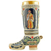 King Ceramic Beer Boot with a Scientist in the Archway. the Inscription under the Scientist reads: Wise, that we praise.
