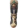  German beer boot stein (das Boot) in ivory and cobalt. "Sei Meister auch im Trinken. Laß Meister den Trunk nicht sein"- "Be a master in drinking, don't let the drink be your master."