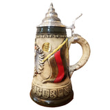 side of King beer stein with the German Flag next to the Eagle.