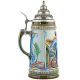 KING firemen Beer Stein in light colors with a fireman holding a hose.