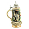 This side oth the Irish Beer Stein has some Irish symbols like Shamrocks, a Harp and Celtic Knots 
