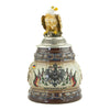 KING beer mug with a proud eagle on the pewter lid. Below the eagle on the brown beer mug the German Eagle with the different German flags is painted and underneath it is written "Germany".