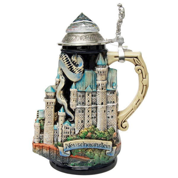 Beer Stein Neuschwanstein Castle with Crystal Lid 0.7L