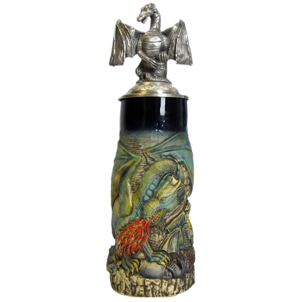 Thewalt 1893 'Dragon Stein' by KING-WERK, showcasing majestic dragon and medieval castle scene.