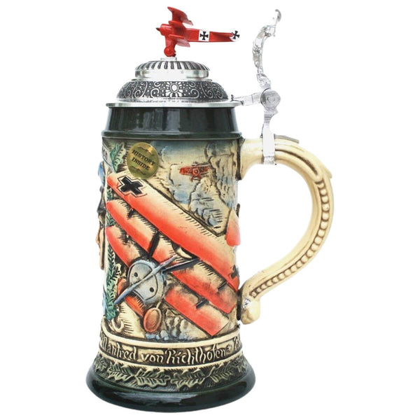 The Fokker Dr.1 is painted on this Beer Stein. Richthofens famous plane.