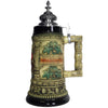 This side of the Tankard is decorated with a banner on which is written: " Therefore, the brewers can proudly state that it was a King who invented the beer". Around the banner is a hop plant growing.