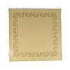Square champagne color tablecloth, with a border of Christmas holly leaves and vines.