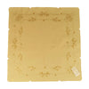 Square cream color tablecloth, with two border rows of Christmas ribbons, flowers, and stars.
