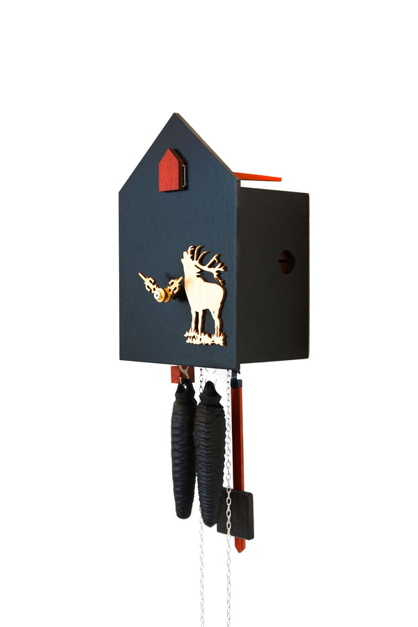 Cuckoo Clock - 8-Day Modern Clock with Caribou (black) - Romba