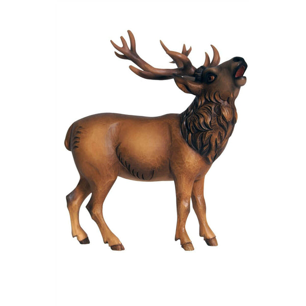 Introducing the PEMA Nativity Stag! This impressive full grown stag features a large 14 point rack and a multi-hued brown coat with dark brown neck hair. With its presence magnified by a bellowing call, the PEMA Nativity Stag is sure to turn heads.